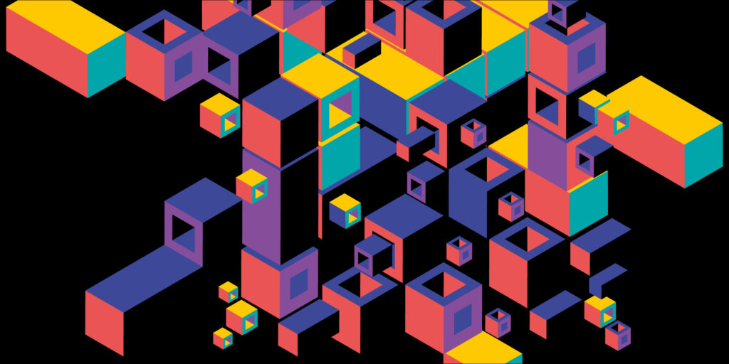 image of colorful clusters on a black background