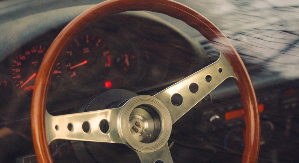 car steering wheel and car dashboard