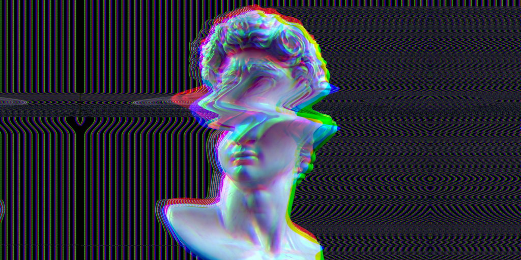 a digitally distorted image of a monument's head | Crossing the digital divide in the public sector